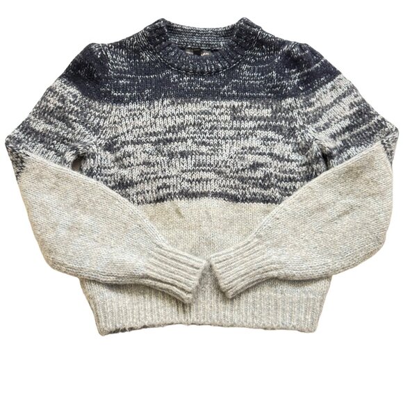 Banana Republic knit sweater Petite Navy stripe wool blend sz small colorblock - Picture 3 of 10